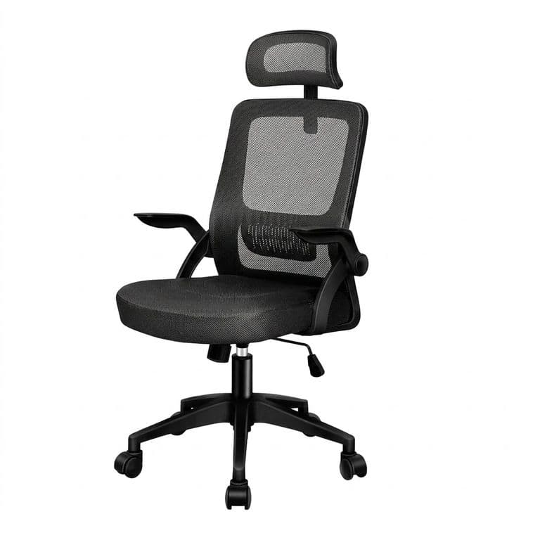 Silla de Oficina Ergonómica de Malla con Reposacabeza