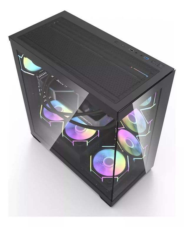 Gabinete Gamer darkFlash DS900 ATX Vidrio Templado ARGB Negro