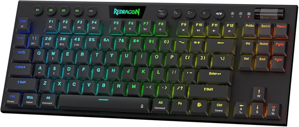Teclado Mecánico Inalámbrico Redragon Horus K621 TKL RGB