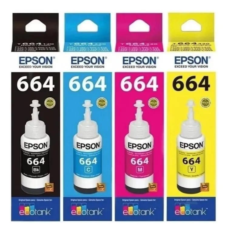 Pack 4 Botellas de Tinta Epson 664 Original
